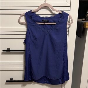 Nanette Lepore Royal Blue Lace Trim Blouse